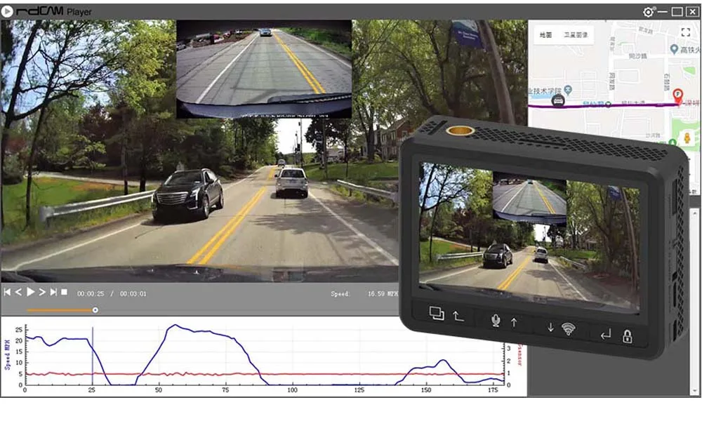 Conkim Dash Cam 2 камеры K2S Full HD с GPS + WIFI скоростная камера Автомобильный