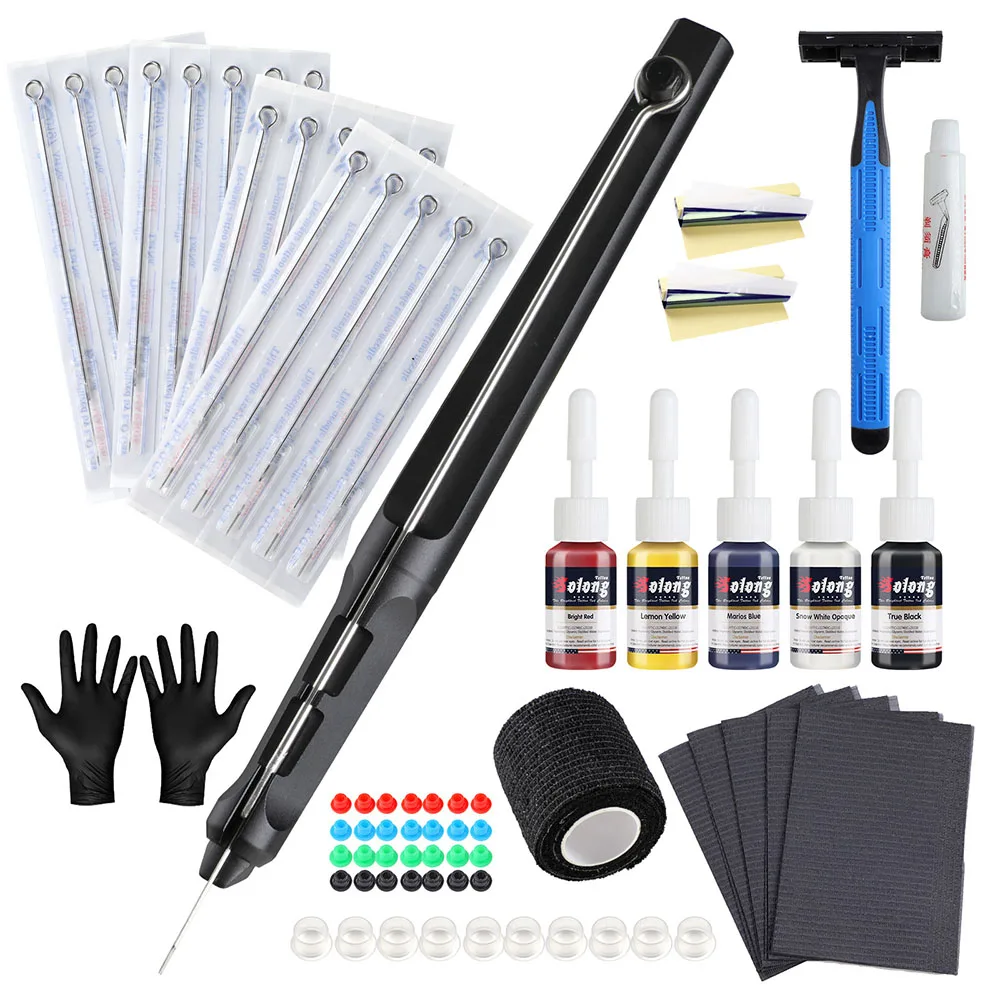 

New Tattoo Needles Tattoo Pen Machine Tattoo Ink Piercing Needles Tattoo Equipment Tattoo Set