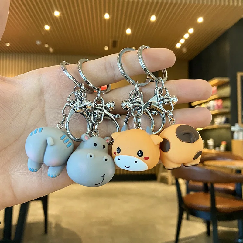 

Lovers Schoolbag Key Ring Accessories Cute Cartoon Lesser Panda Resin Mascot Key Chains Pendant Fashion Jewelry