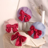 autumn winter beret for children big bow kids hats caps for girls beanie baby girl hat toddler cap infant accessories 2 5y