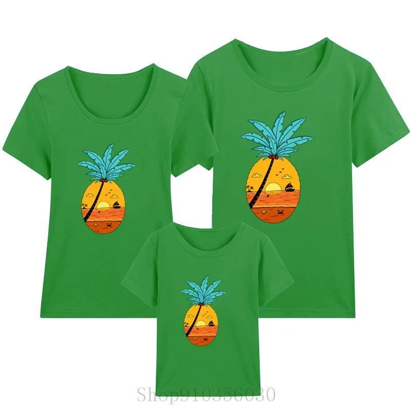 Платье для мамы и дочки с принтом ананаса лето закат Калифорния детская одежда