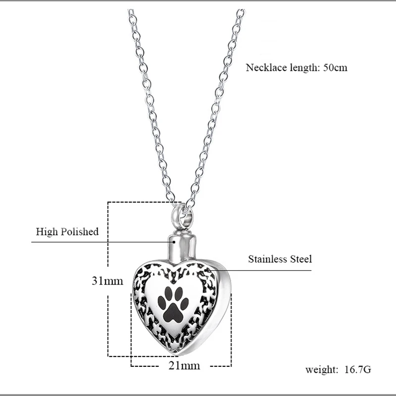 Ожерелье для праха с надписью Always In My урна в виде сердца на память металлическом