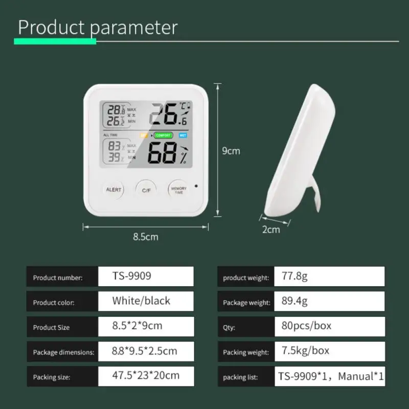 

Digital Temperature Humidity Meter Indoor Outdoor Convenient Temperature Sensor Humidity Meter Thermometer Hygrometer Gauge