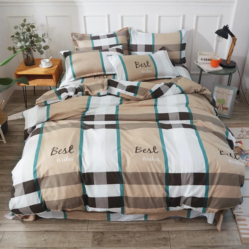 Летнее одеяло для двуспальной односпальной кровати 150*200 200*230 в клетку стеганые