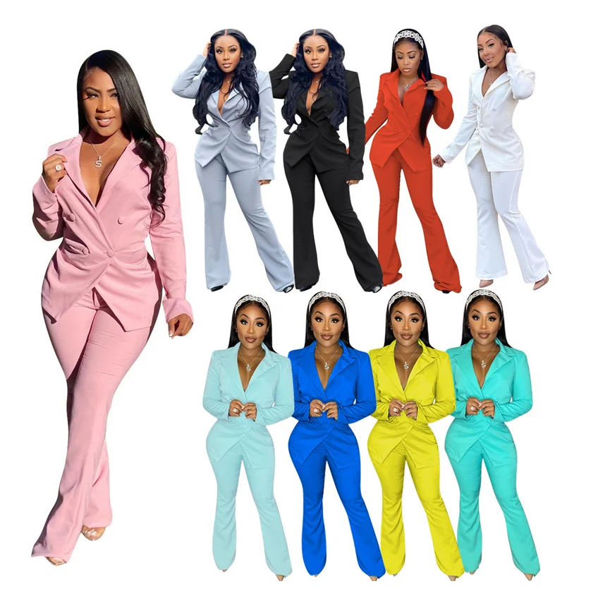 

Zoctuo Fashion Leisure Formal Solid Color Pant Suits Set Two-piece Set Women's Autumn And Winter Suit Wear Tracksuit Women