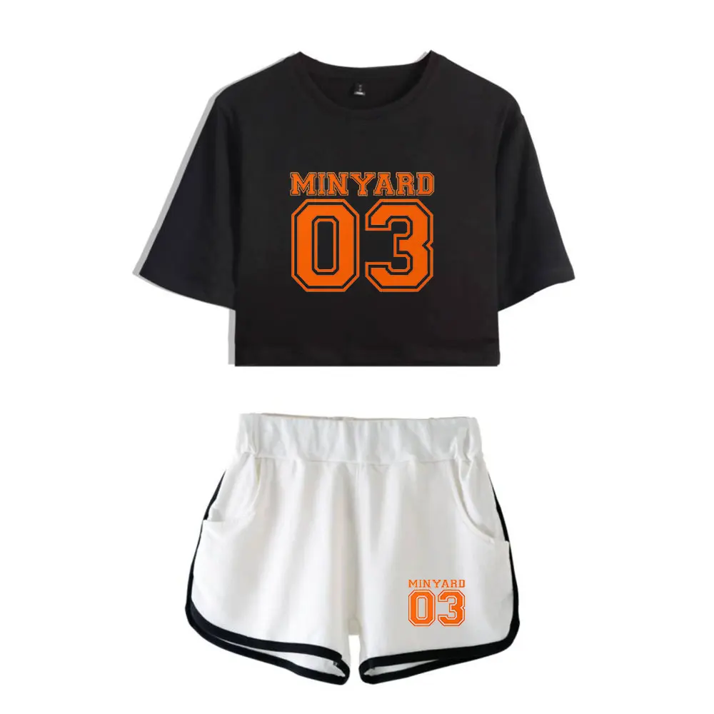 

Комплект из двух предметов Minyard 03, крутые шорты с логотипом Foxhole Court + футболка с коротким рукавом, новинка 2021, женские летние комплекты