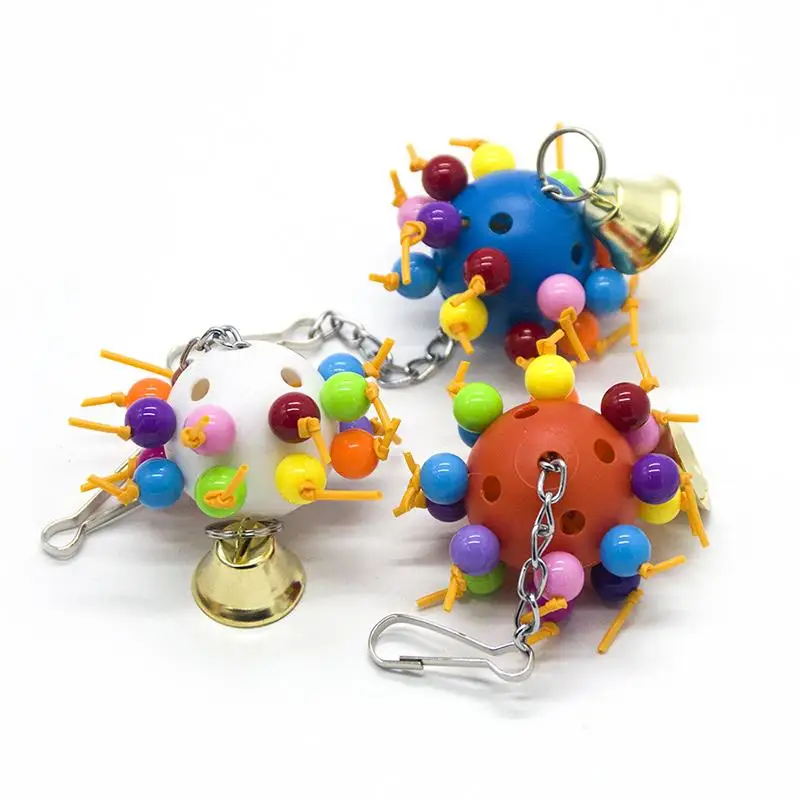 

1pc Parrots Toys And Bird Accessories Parrot Bell Toy Interactive Creative Bird Hanging Ball Parrot Chew Bird Favors Products