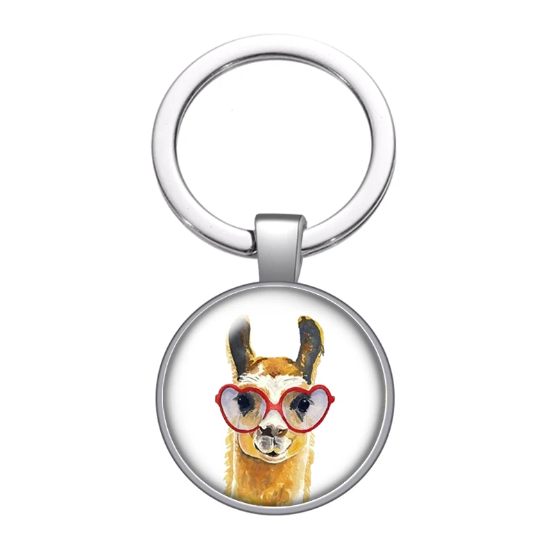 Стеклянный брелок без проба с кабошоном брелок-кольцо для автомобильных ключей