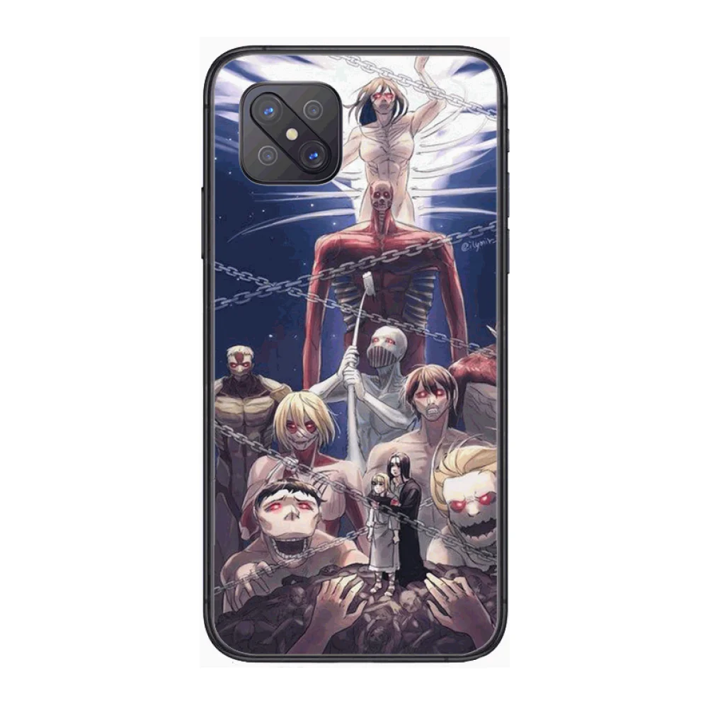 

Attack On Titan Fashion Phone Case cover For OPPO A91 9 83 79 92s 5 F9 A7X Reno2 Realme6pro 5 black tpu cell cover