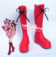 tokyo mew mew ichigo momomiya red halloween girls long cosplay boots shoes h016