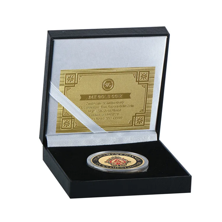 Фишка для покера позолоченная монета с подарочной коробкой сувениры Декор дома |