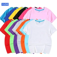 new solid colour t shirt kids 100 cotton children team t shirts boys girl black white red gray yellow top for diy team clothing