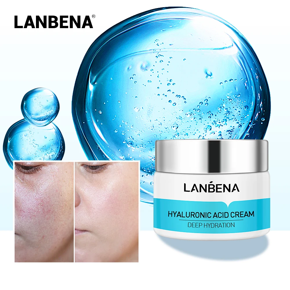 

LANBENA Hyaluronic Acid Deeply Moisturizing Soothing Hydrate Facial Cream repair Shrinking Pores Whitening Face Cream Skin Care