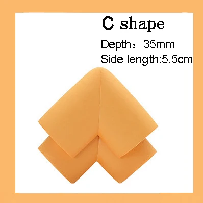 Orange C shape 4 шт./партия, детский силиконовый стол, угол стола, край, накладка на углы, безопасная защита для детей, защита от детей - Цвет: Orange C shape