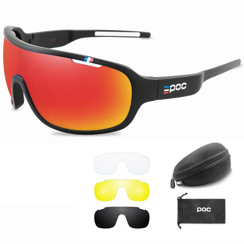 

4 Lens Set HD Cycling Sunglasses MTB Polarized Outdoor Sports UV400 Glasses Men Women Road Bike Eyewear Bicycle Goggles