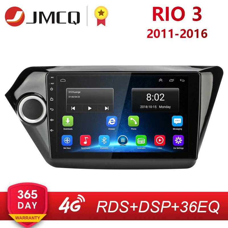 JMCQ " Автомагнитола для KIA RIO 3 2011 12 13 14 15 K2 сенсорный экран Android 8,0 плееров навигация gps carplay зеркало-llink