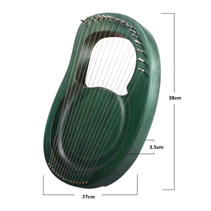 Lyre Harp 16 String Heptachord твердая древесина красное дерево с тюнинг гаечным ключом для
