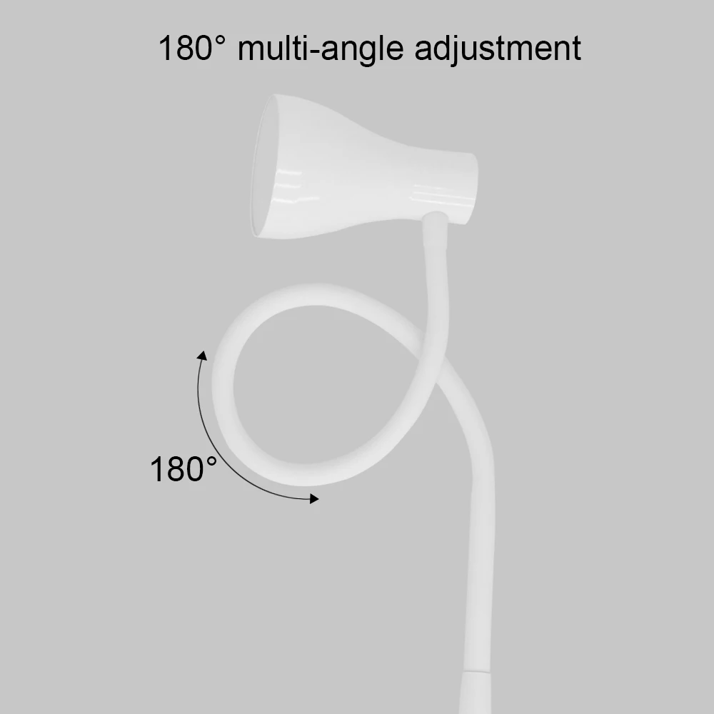 Белая Напольная Лампа с гусиным горлом 10 Вт 3 цвета температура и 5 уровней