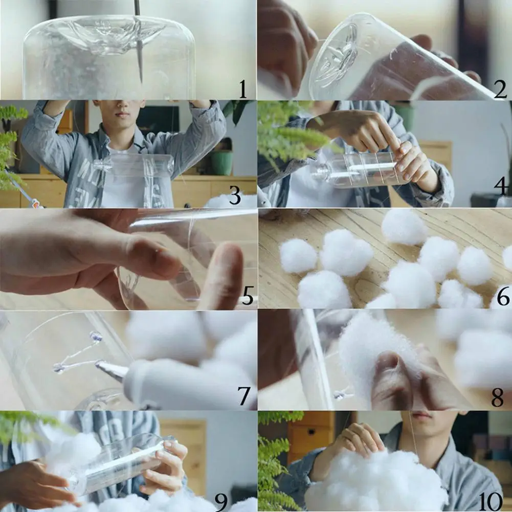 

Creative DIY Handmade Cotton Cloud Shape LED Night Light Lamp Home Bedroom Hanging Decor Hanging Floating Cloud Lamp