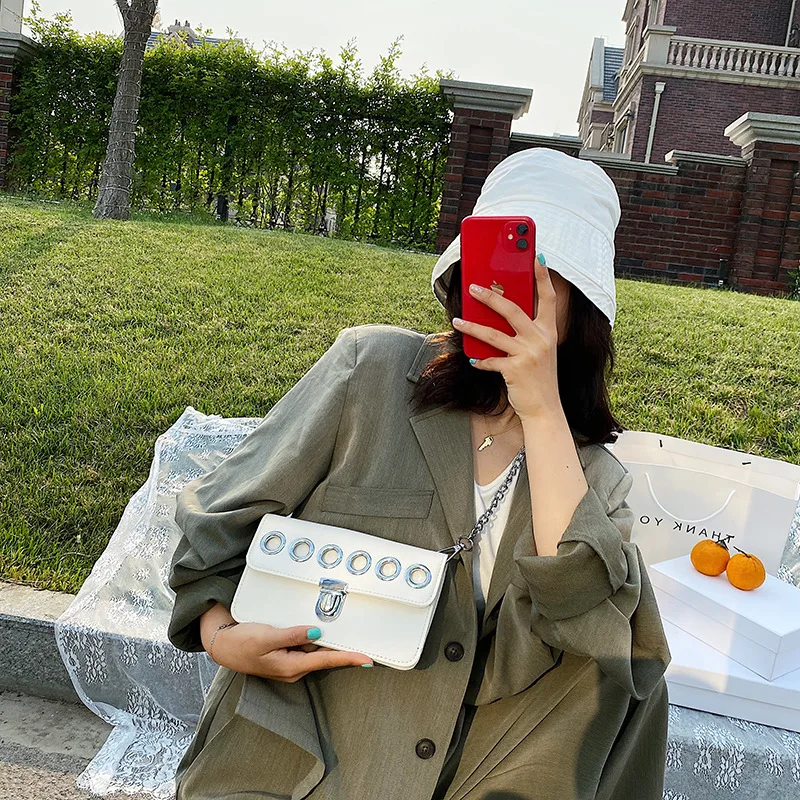 Модные женские сумки с цепочкой новые металлические украшения колец