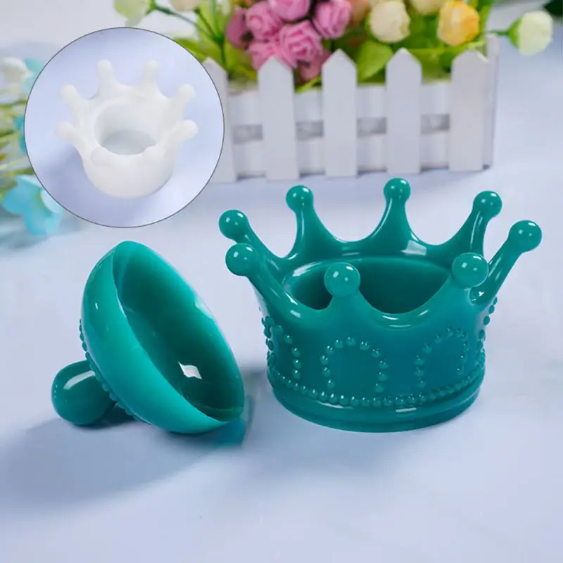 

New DIY Storage Box Mold Crystal Epoxy Set Table Decoration Jewelry Three-dimensional Crown Molding Silicone Molds