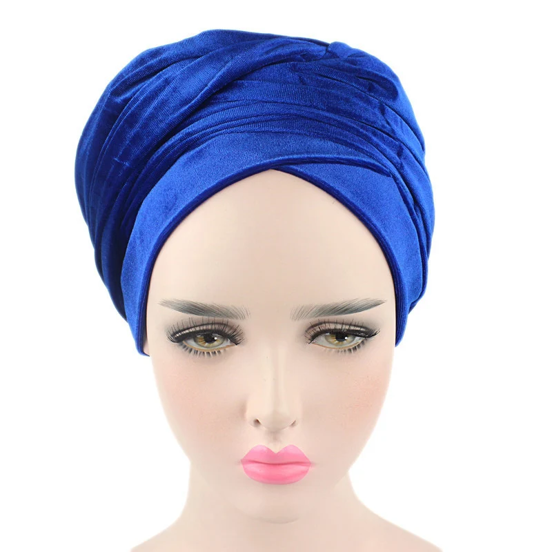 

Ladies Muslim Hijabs Hat Long Tail Bandanas Cap Turban Hat Hair Accessories EIG88