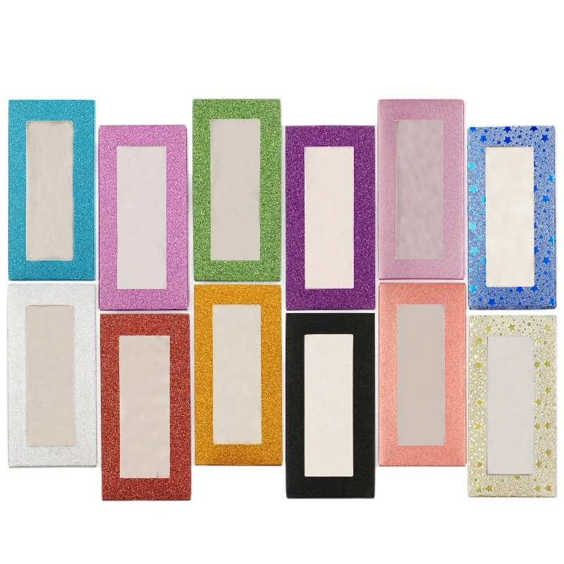 

50PCS Lash Boxes Eyelash Packaging 25Mm Mink Lash Boxes Packaging Multicolor Paper Box Eyelashes DIY Eyelash Box