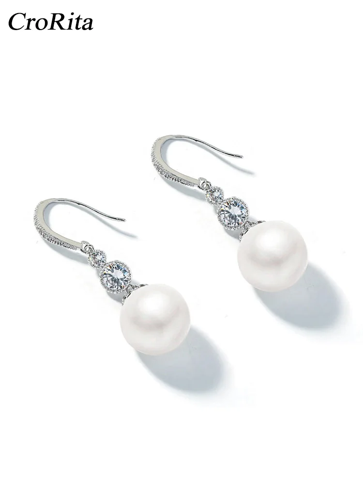 Женские серьги капельки с натуральным жемчугом CroRita уникальный дизайн свадебные
