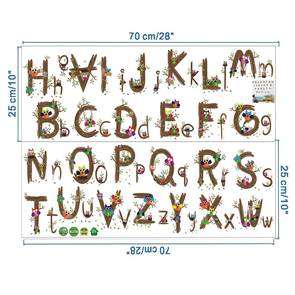 

Room Decoration Bedroom Decor Text Sticker Bird Owl Cartoon Tree Branch Wood Letter Wall Sticker Children's Room Decoration