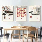 Новый китайский архитектурный стиль, настенные пейзажи, плакаты и принты, Картина на холсте, искусство, Настенная картина для гостиной, домашний декор