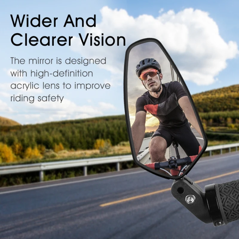 

2021 Bicycle Handlebar Rear View Mirror 360 Rotation Cycling Bike Wide Range Back Sight Reflect Adjustable Left Right Mirror