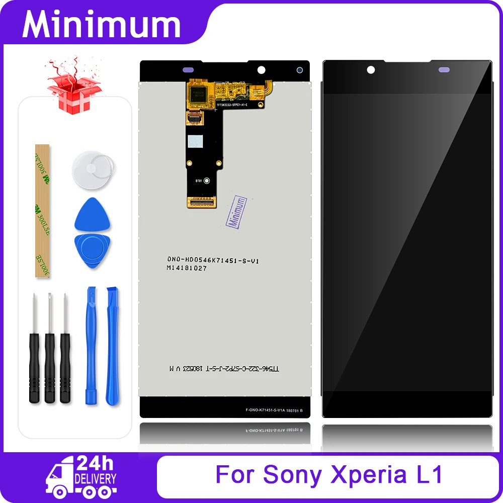ЖК дисплей 5 дюйма для Sony Xperia L1 сенсорный экран с дигитайзером в сборе Замена +