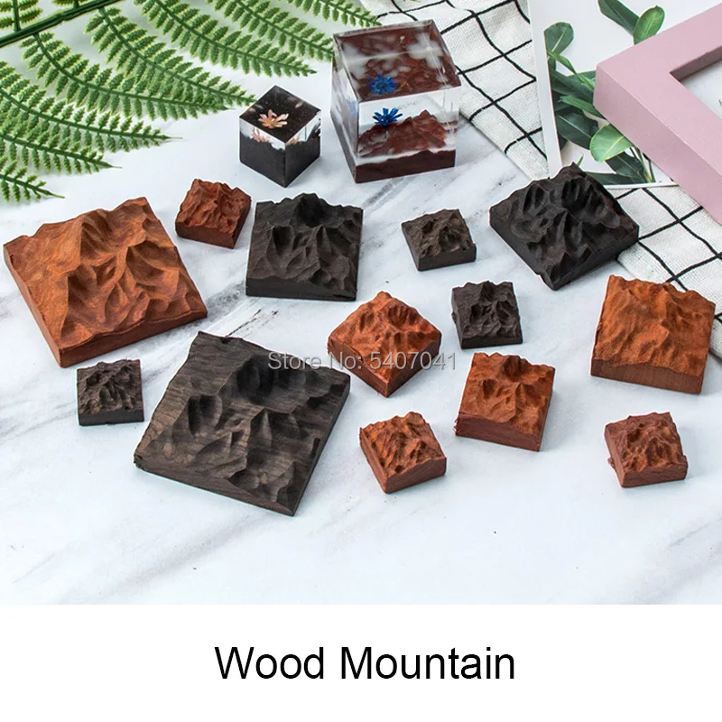 2/3.5/5cm Mountain Shaped Dried Flower Resin Craft Blood Sandalwood Ebony Broken Seal Micro Landscape for Jewelry Decoration | Украшения и
