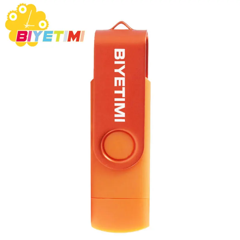 Orange Смартфон, 128 ГБ, USB флеш-накопитель, металлическая флешка, 64 ГБ, 32 ГБ, 16 ГБ, 8 ГБ, 4 Гб, usb, высокоскоростная карта памяти, посылка - Цвет: Orange