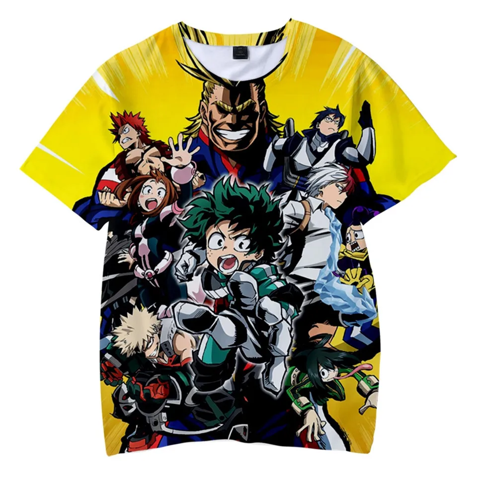 

My Hero Academia Kids T-shirt Soft Round Collar T shirt Kpop Casual Harajuku Boys and Girls Love Fashion 3D Tshirt Tee