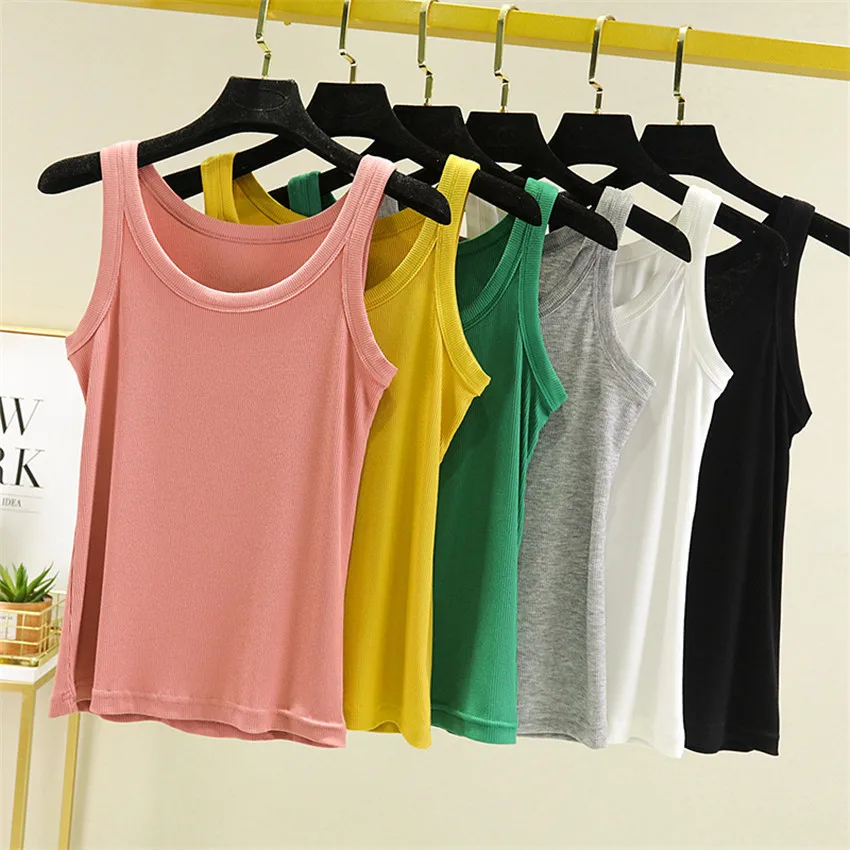 

Spaghetti Strap Top Women Sleeveless Modal Tank Tops Solid Soft UnderWear Women's Summer 2021 Camisole Muer