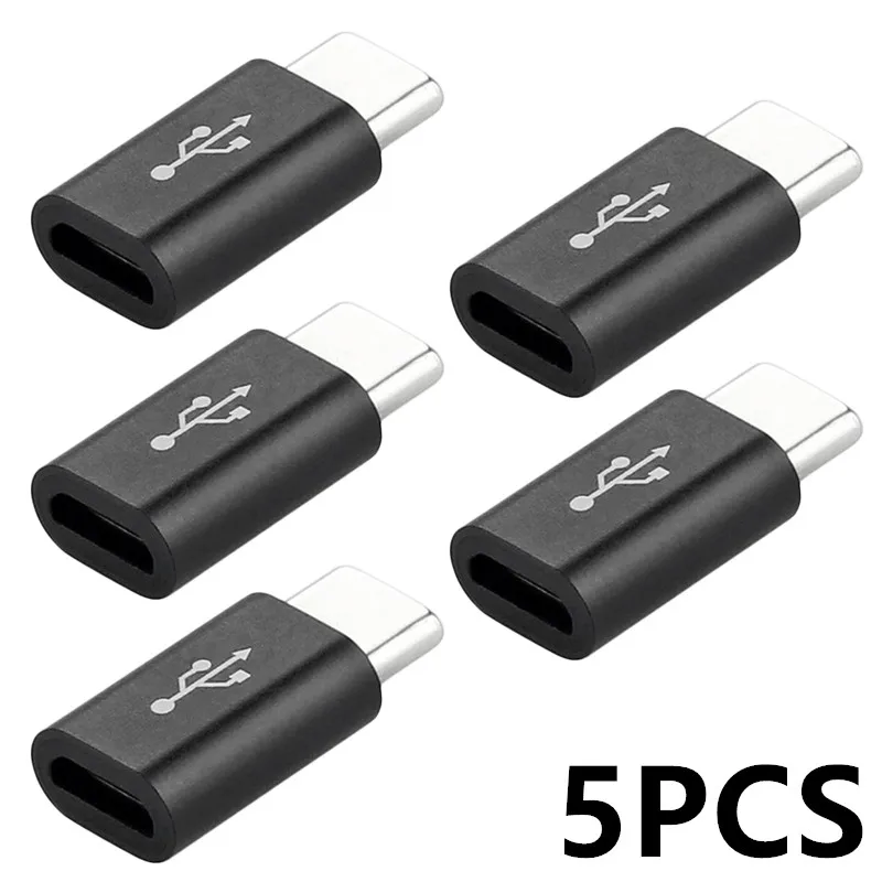 5 шт. портативный небольшой Micro к USB C Type 3 1 адаптер для зарядки данных общего