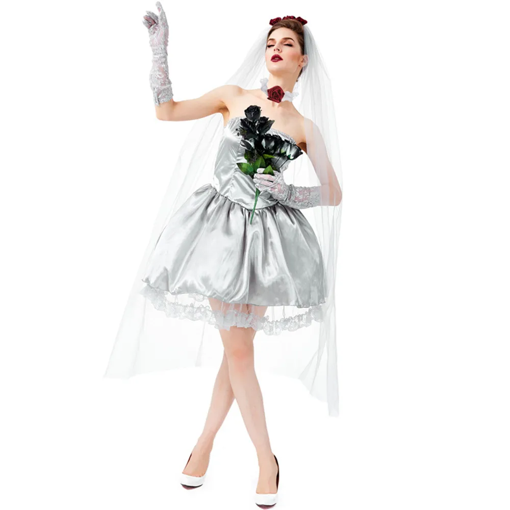 

Women Vampire Zombie Dress Decadent Dark Ghost Bride Styling Sexy Costumes Halloween Costumes Cosplay for Women