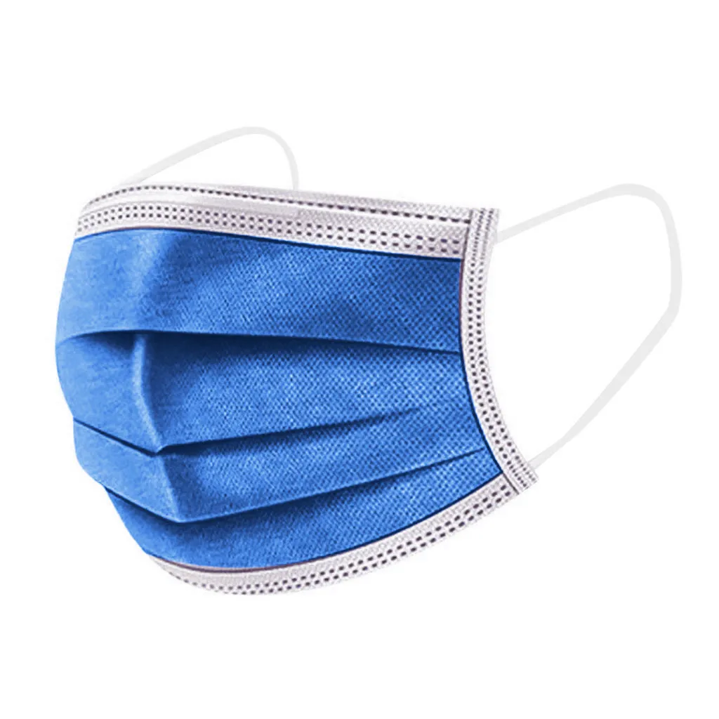 

10-100pc Disposable Face Mask Personal Adult Breathable Blue Facial Mask Windproof 3ply Ear Loop Face Cover Mask mascarilla