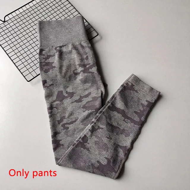 Purple Pants 3 шт., камуфляжный бесшовный комплект для йоги, женская одежда для тренировок, бюстгальтер с эффектом омбре, топы с длинными рукавами, леггинсы, спортивный комплект для фитнеса, женская спортивная одежда - Цвет: Purple Pants