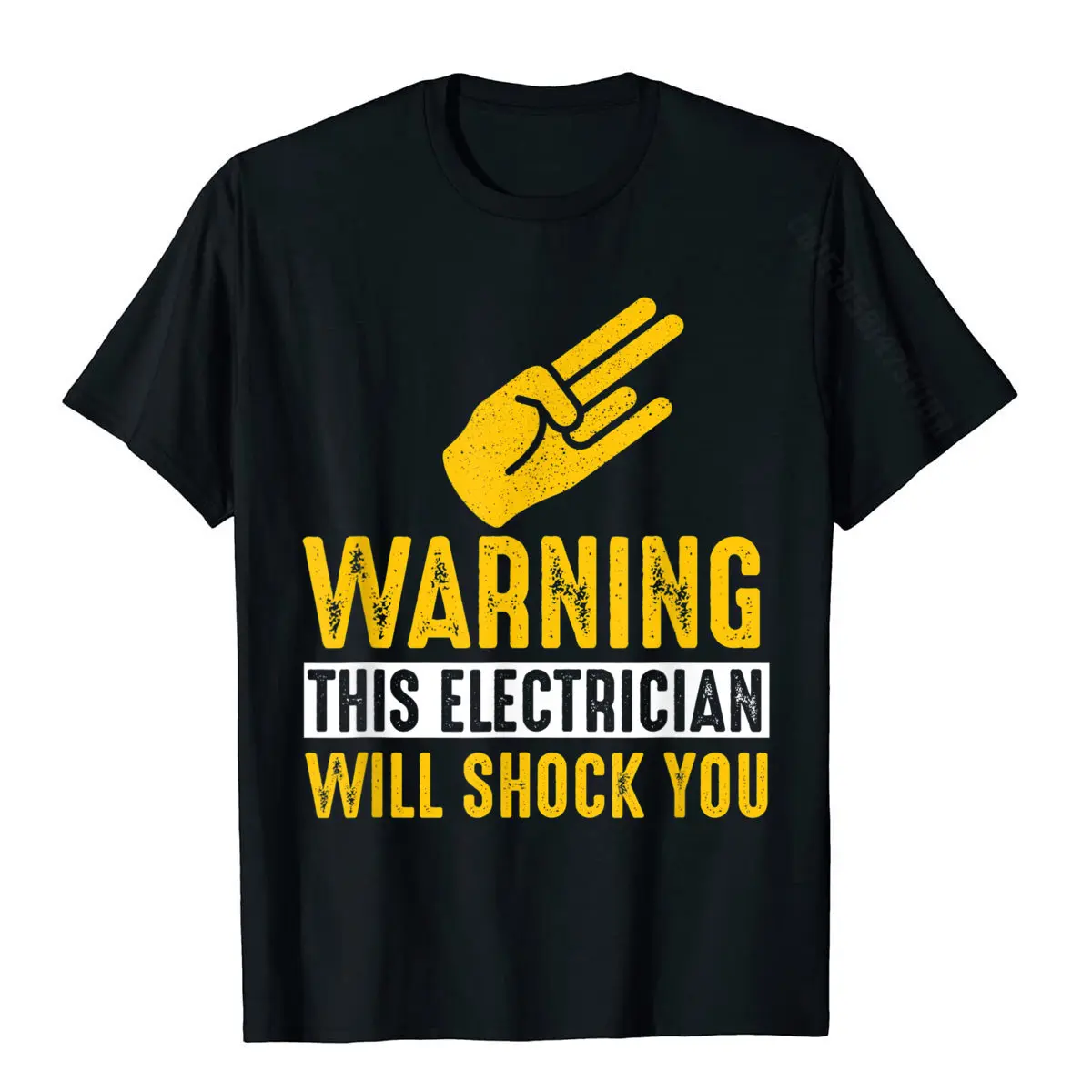 Warning Electrician Will Shock You Funny Electrician Shirt T-Shirt Unique Normal Tops Tees Designer Cotton Men's T Shirts