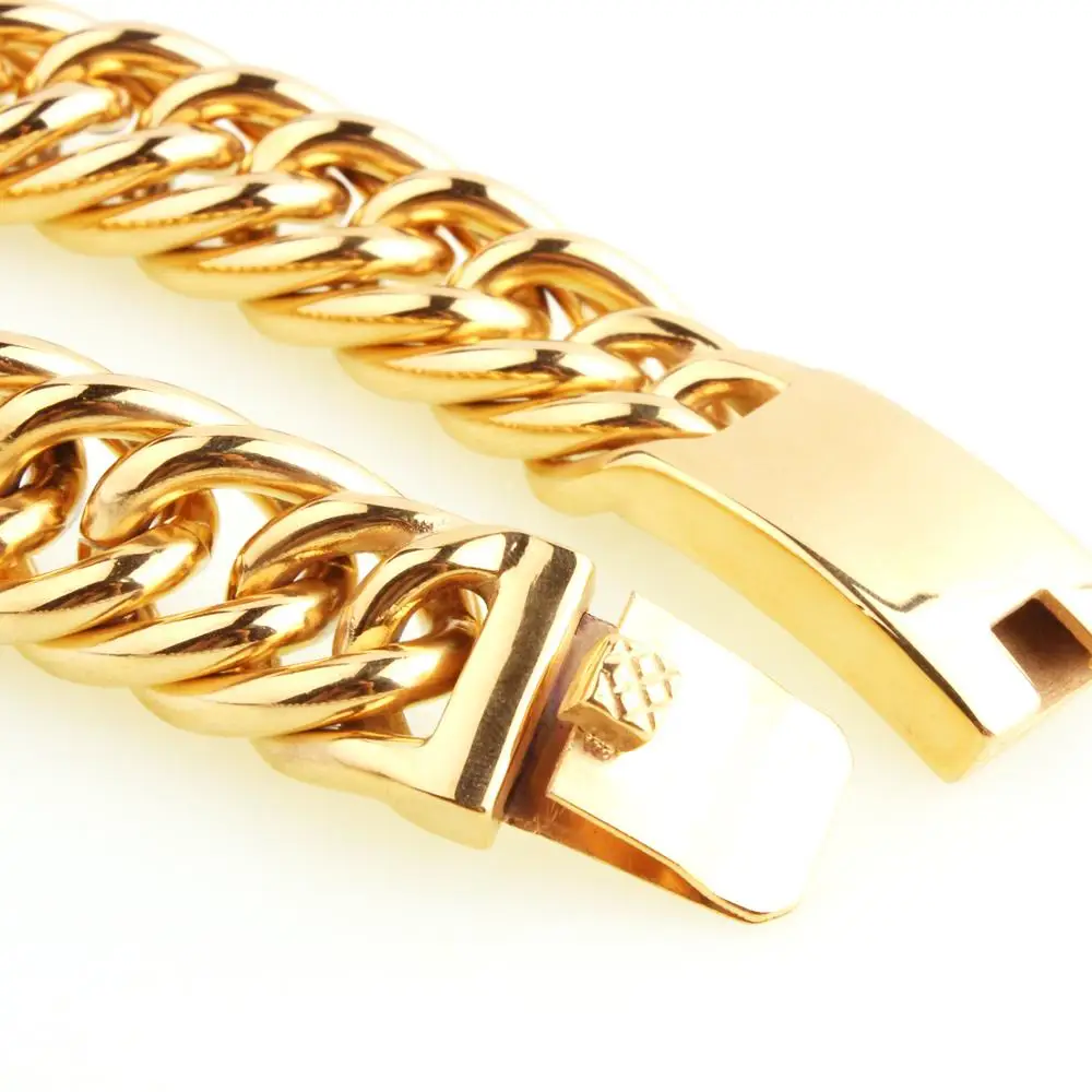 Браслет цепочка мужской из нержавеющей стали с панцирной цепью длиной 22 см цвет