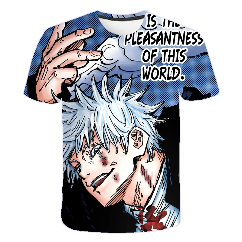 2021 новая короткая футболка с героями из японского аниме Jujutsu кайсен Для мальчиков