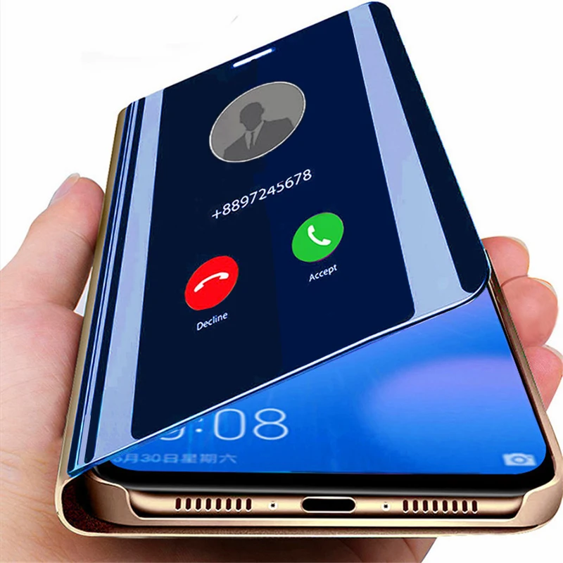 Умный зеркальный флип чехол для Xiaomi 11 10T 10 9T 9 8 Pro Lite poco X3 Nfc F2 Poco M3 M2 A3 CC9 CC9E 5A|Бамперы|