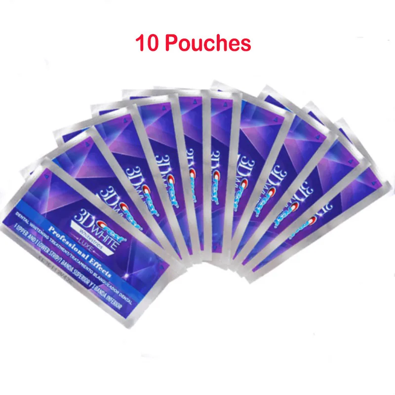 10 Pouch 5 мешков/10 полосок гребень 3D Белый Whitestrips люкс оригинальные профессиональные эффекты отбеливание зубов полоски Отбеливание зубов гель - Цвет: 10 Pouch