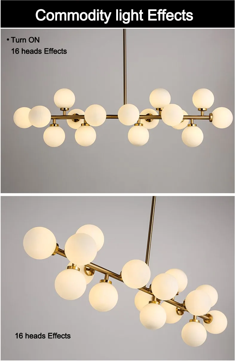 Современная стеклянная люстра с пузырями Роскошная лампа в форме волшебной