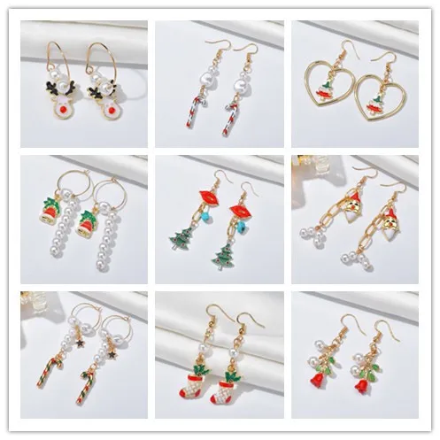 Новейшие рождественские серьги кулон Рождественская елка декоративный