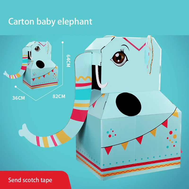 

New 3D Children's Toys DIY Handmade Carton Dinosaur Animal Clothes Cute Role Playing Kids Gift Performance Props