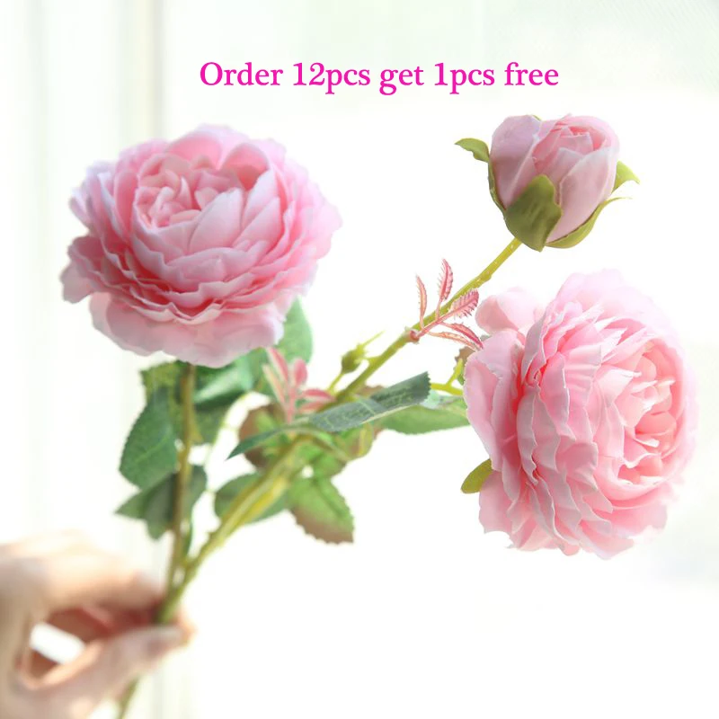 Белые розы Искусственные цветы пионы букет шелковых цветок красный розовый