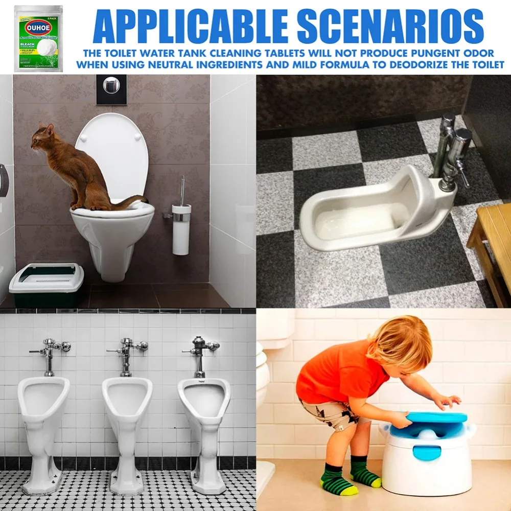 

6PCS/PackMultifunctional Effervescent Spray Concentrate Cleaner Home Toilet Cleaner Cleaning Tablets Car Solid Cleaner
